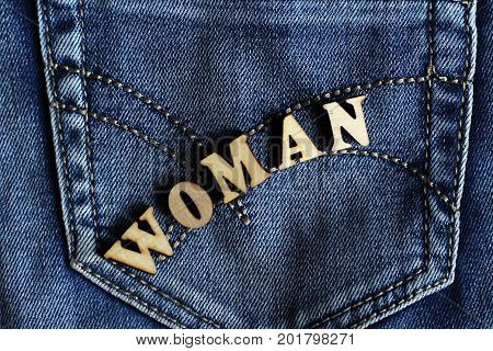 Wooden Letters And Jeans