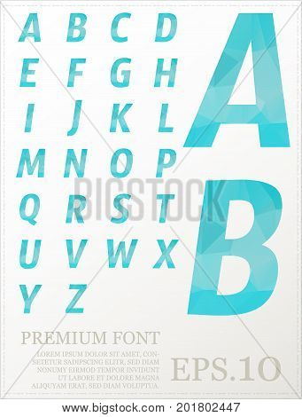 Multicolor font lowpoly style design alphabat polygonal