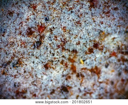 Thin Layer Of Melting Snow On Stone