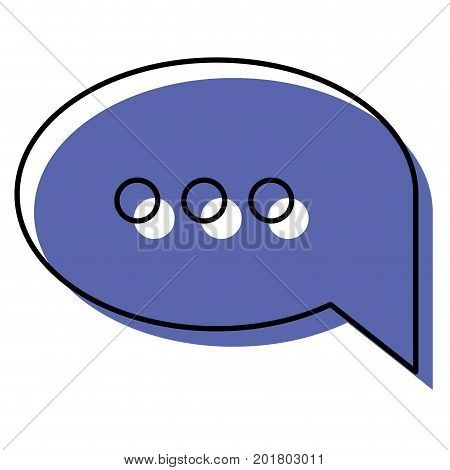 watercolor silhouette of speech bubble with ellipsis symbol vector illustration