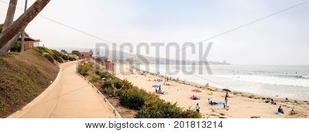 Overcast Cloudy Day Over Scripps Pier Beach In La Jolla