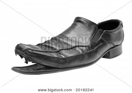 alten Schuh isoliert auf weißem Hintergrund