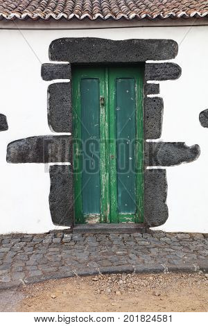 Abstract traditional architectural detail in Madalena Resort, Pico island, Azores, Portugal