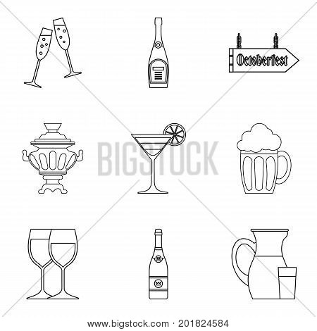 Bruderschaft icons set. Outline set of 9 bruderschaft vector icons for web isolated on white background