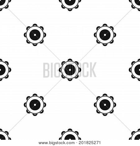 Tambourine pattern repeat seamless in black color for any design. Vector geometric illustration