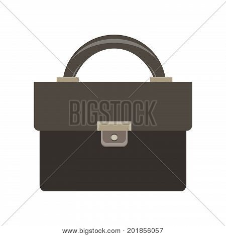 Briefcase icon vector business bag black case design diplomat document isolated lock white