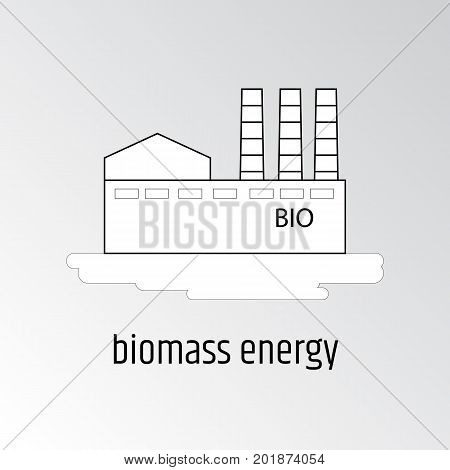 Vector illustration of biomass energy. Linear design