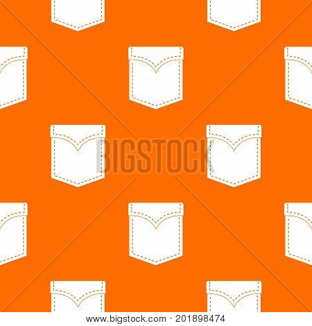 Black valve pocket pattern repeat seamless in orange color for any design. Vector geometric illustration