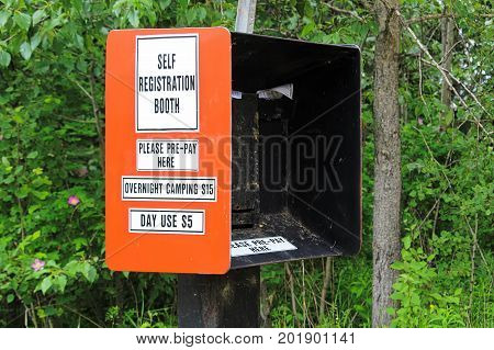 Camping And Day Use Self Registration Box