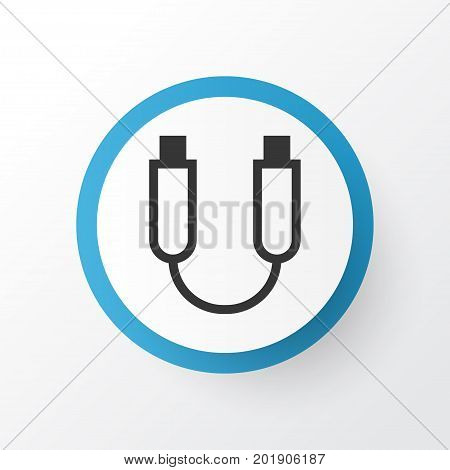 Premium Quality Isolated Portable Memory Element In Trendy Style.  Usb Cable Icon Symbol.