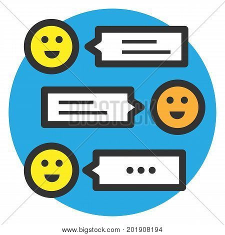 Chat icon On a blue round background, messege, text, talk