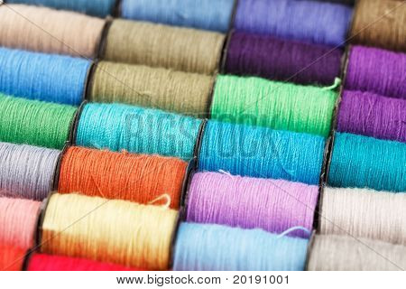 bobbins of lurex thread