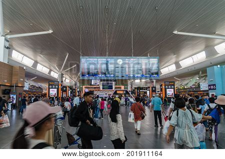 Departure Board In Kl International Airport. Departure Hall Malaysia