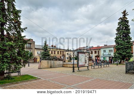 SKALA POLAND - AUGUST 13 2017: Nice little market in Skala City Poland.