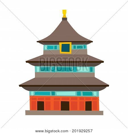 Temple of Heaven vector icon. China house cartoon style. Chinese temple Isolated on white background. Pagoda temple