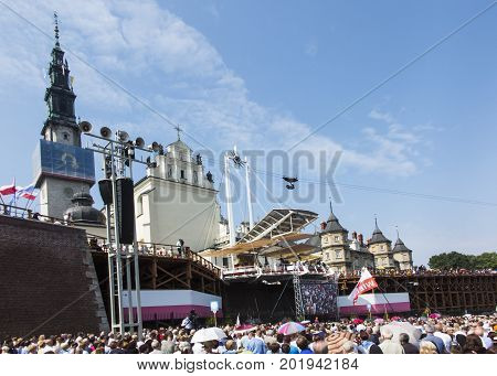 Czestochowa Jasna Gora Poland 26 August 2017: Solemnity of the anniversary of 300 years of the coronation of the image of the Częstochowa Mother of God with papal crowns