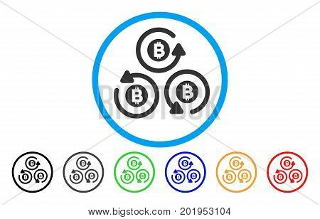 Bitcoin Mixer Rotation flat vector icon for application and web design.