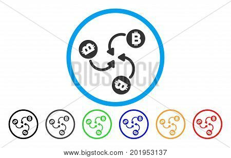 Bitcoin Mixer Swirl flat vector pictograph for application and web design.