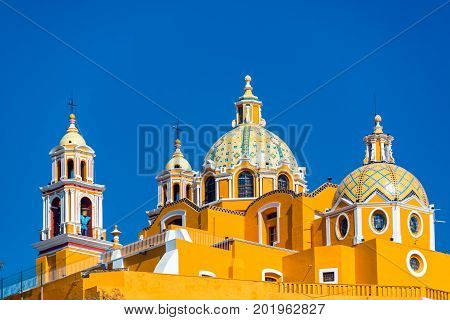 Beautiful church known as Our Lady of Remedies in Cholula Mexico