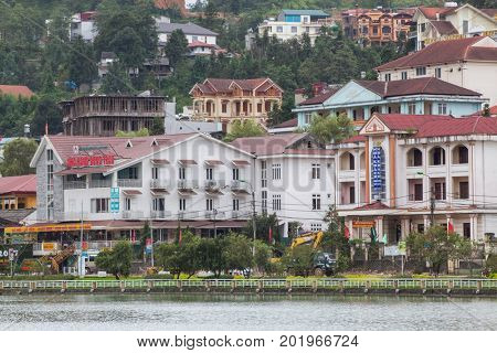 SA PA, VIETNAM - AUGUST 2017: Sa Pa town, the high mountains, Lao Cai province, Vietnam