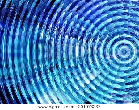 Resonate ,spread, vibration or ripple abstract in blue.