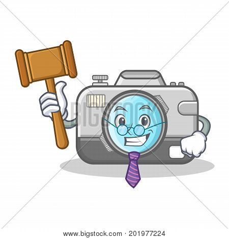 Judge camera caharacter cartoon design vector illustration
