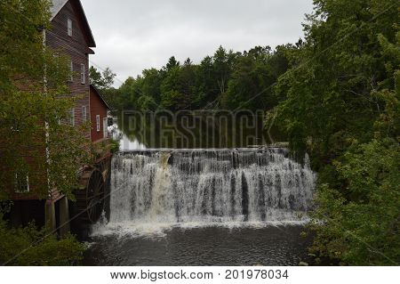 Dells Mill and waterfall near Augusta Wisconsin