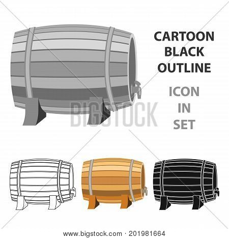 Barrel of wine icon in cartoon design isolated on white background. Wine production symbol stock vector illustration.