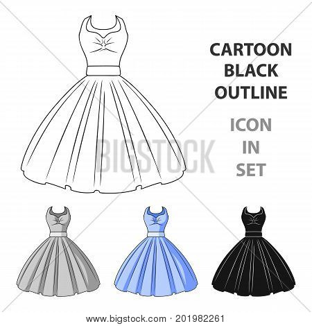 White fluffy wedding dress for a girl. Wedding wear.Women clothing single icon in cartoon style vector symbol stock web illustration.