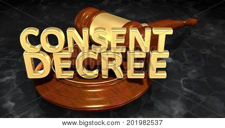 Consent Decree Law 3D Illustration 
