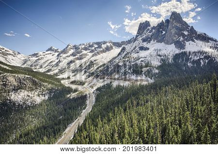 Overlook the Washington Pass in North Cascades National Park