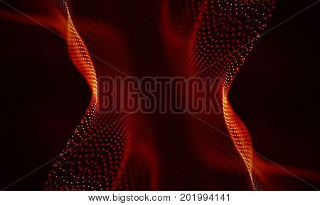 Abstract Black Geometrical Background . Connection structure. Science background. Futuristic Technology HUD Element . onnecting dots and lines . Big data visualization and Business .