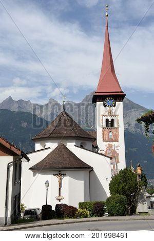 The Village Of Burglen On The Swiss Alps