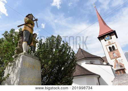The Village Of Burglen On The Swiss Alps