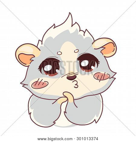 Funny Cavy Sends An Air Kiss - Emoticon Making Air Kiss, Kissing Emoji.