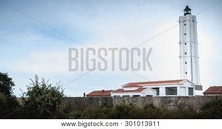 Architecture Detail Of The Corbeaux Lighthouse On The Island Of Yeu