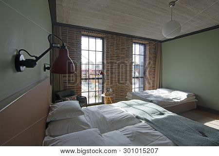Solna, Sweden - April 21, 2019: Room Interior The Winery Hotel Family Room On April 21, 2019 In Soln