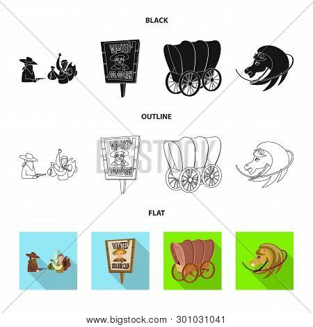 Vector Illustration Of Texas And History Sign. Set Of Texas And Culture Vector Icon For Stock.