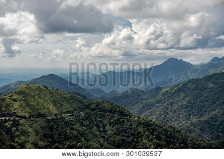 This Hill Range Is On The Way To Sabrimala Temple From Vagamon Kerala India. In This Image Hill Rang