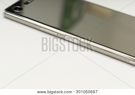 Melbourne, Australia - July 23rd 2018: Sony Xperia Xz Premium, Lying Face-down. Chrome Model, Showin