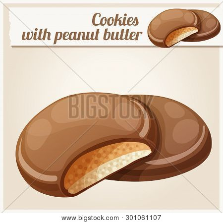 Chocolate Covered Cookies Filled With Cream And Peanut Butter