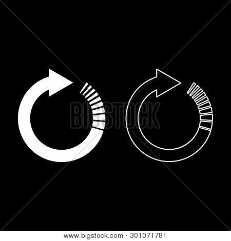 Circle Arrow With Tail Effect Circular Arrows Refresh Update Concept Icon Outline Set White Color Ve