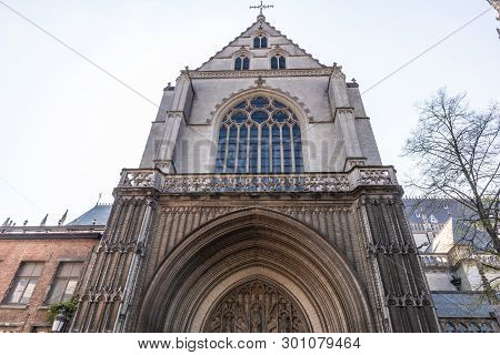 Antwerp, Belgium - April 7, 2019: The Cathedral Of Our Lady (dutch: Onze-lieve-vrouwekathedraal) In 