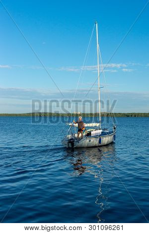Senftenberg (brandenburg), Germany - July 07, 2014: Yacht At The Lake Of Senftenberg.