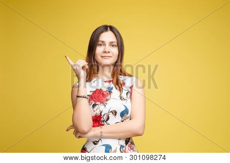 Side View Portrait Of Sexy Elegant Make Up Model In Dress.