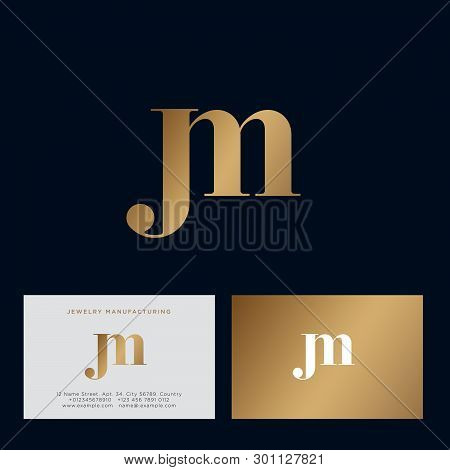 J And M Monogram. J, M Letters Combined. Logo For Beauty Care, Jewelry, Lingerie Or Cosmetics. Busin