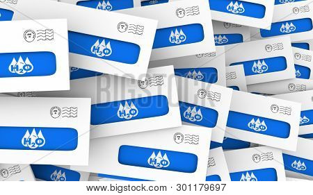 Water H20 Drinkable Clean Resource Envelopes Direct Mail Offer 3d Illustration
