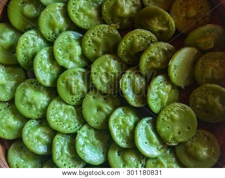 Laklak Traditional Balinesse Organic Cake. It Is Made From Rice Flour And Green Screwpine Leaf