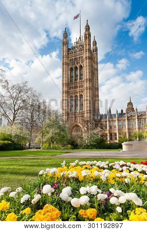 House Of Parlament In London On A Bright Spring Day