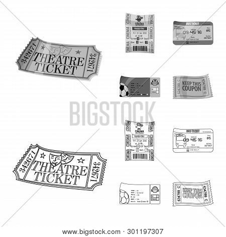 Vector Illustration Of Ticket And Admission Symbol. Set Of Ticket And Event Vector Icon For Stock.